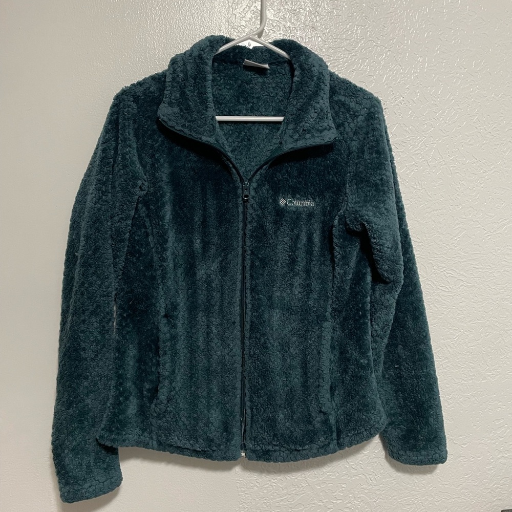 Columbia Green Forest Full Zip Fleece Jacket  Size Medium